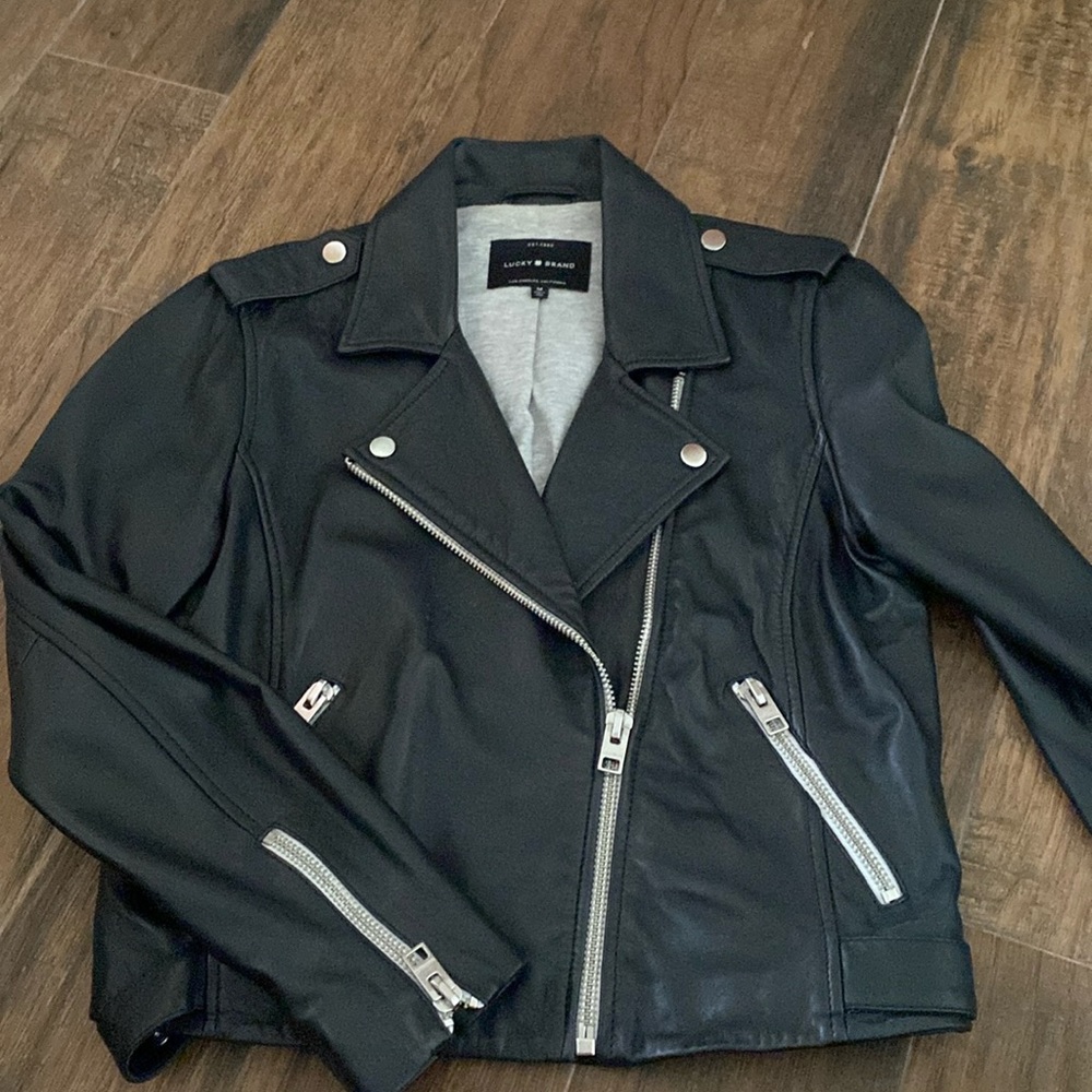 Lucky Brand real leather moto jacket
